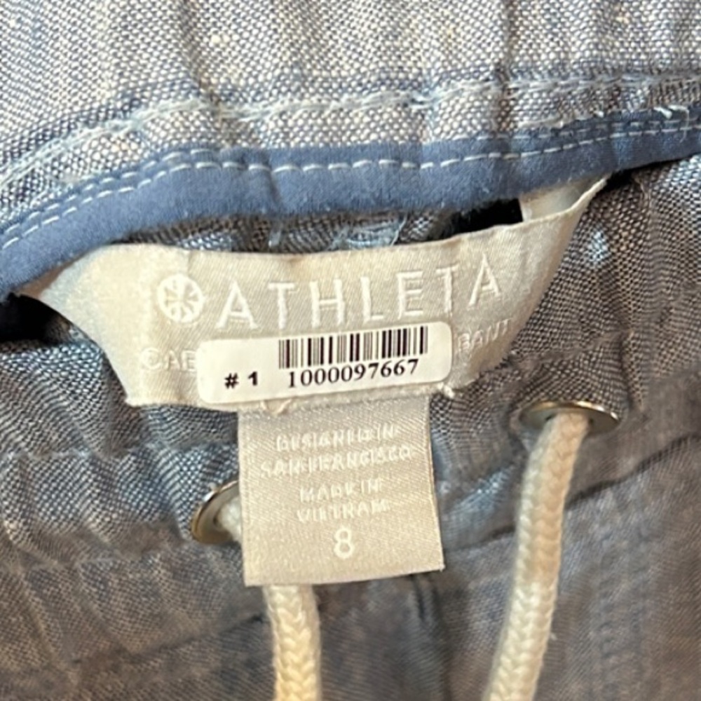 Athleta Women's Blue Linen‎ Pants - Picture 6 of 6